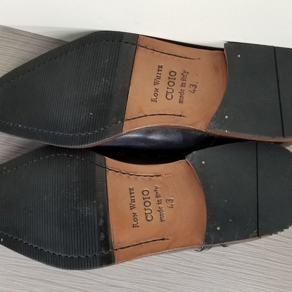 Ron White Eugene Cap Toe Derby, Agean Blue Leather Fit sz 9 - Picture 9 of 10